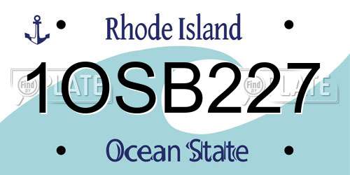 1OSB227 Rhode Island License Plate