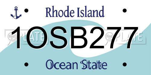 1OSB277 Rhode Island License Plate
