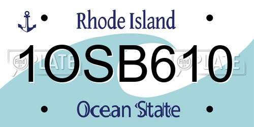 1OSB610 Rhode Island License Plate