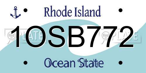 1OSB772 Rhode Island License Plate