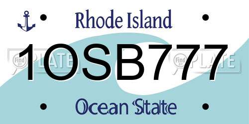 1OSB777 Rhode Island License Plate
