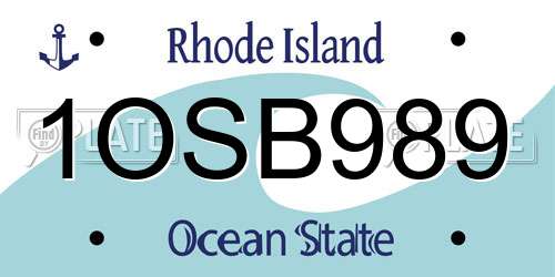 1OSB989 Rhode Island License Plate