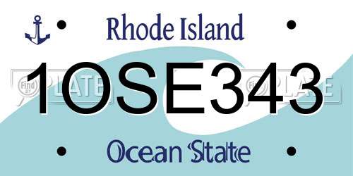 1OSE343 Rhode Island License Plate