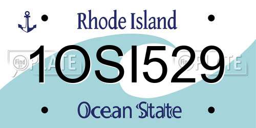 1OSI529 Rhode Island License Plate