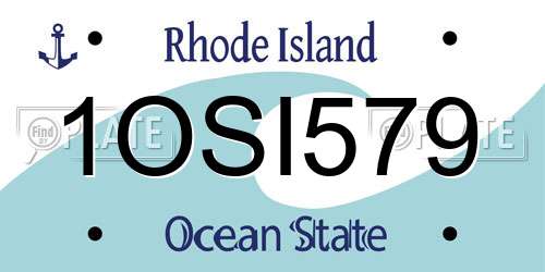 1OSI579 Rhode Island License Plate