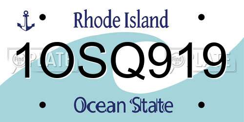 1OSQ919 Rhode Island License Plate
