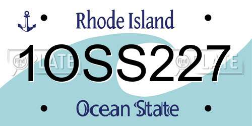 1OSS227 Rhode Island License Plate