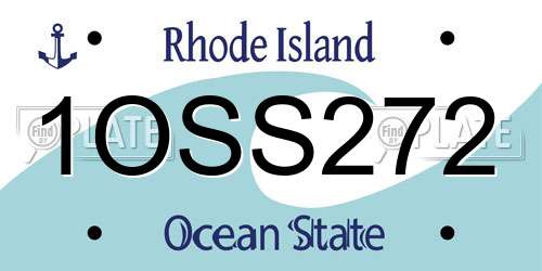 1OSS272 Rhode Island License Plate