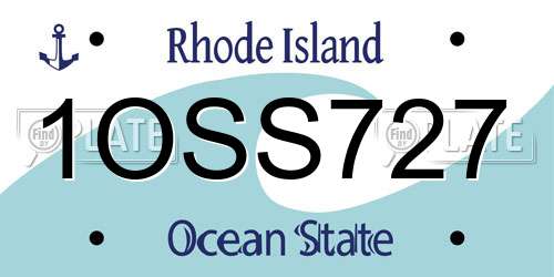 1OSS727 Rhode Island License Plate