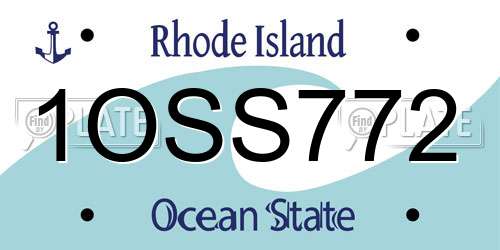 1OSS772 Rhode Island License Plate