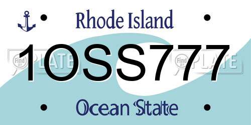 1OSS777 Rhode Island License Plate