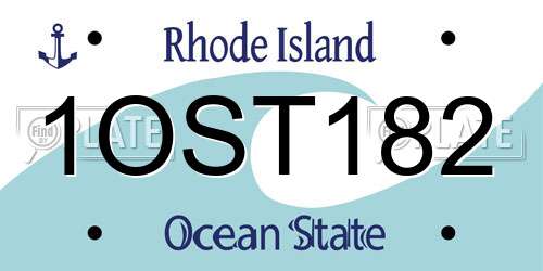 1OST182 Rhode Island License Plate