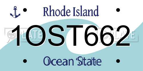 1OST662 Rhode Island License Plate