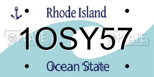 1OSY57 Rhode Island License Plate