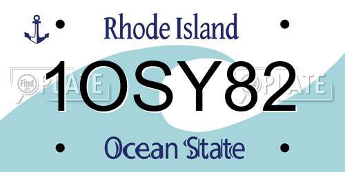 1OSY82 Rhode Island License Plate