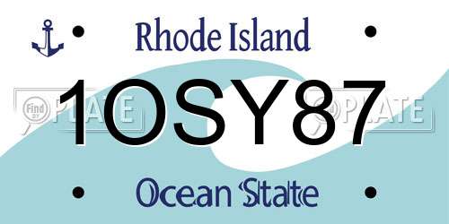 1OSY87 Rhode Island License Plate