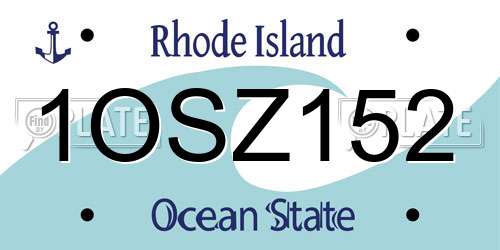 1OSZ152 Rhode Island License Plate