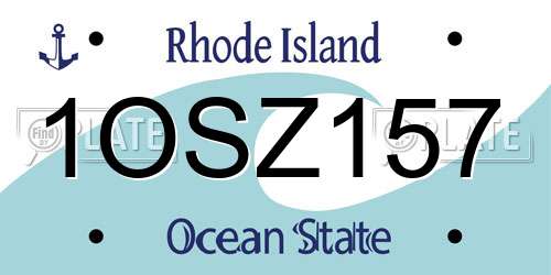 1OSZ157 Rhode Island License Plate