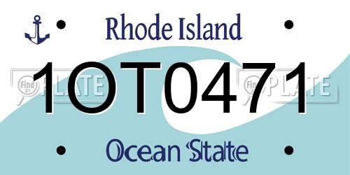 1OT0471 Rhode Island License Plate