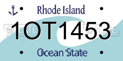 1OT1453 Rhode Island License Plate