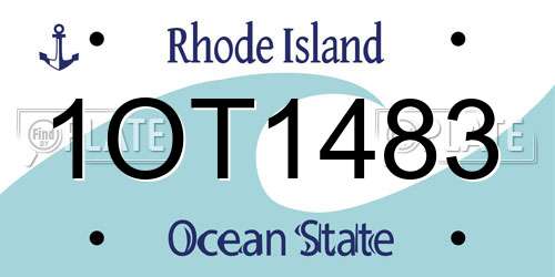 1OT1483 Rhode Island License Plate