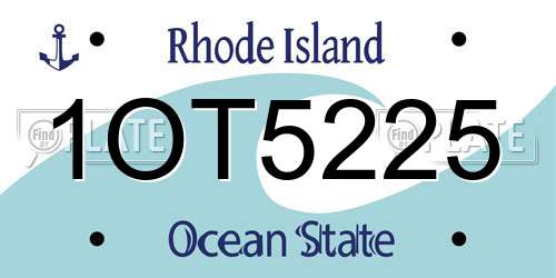 1OT5225 Rhode Island License Plate
