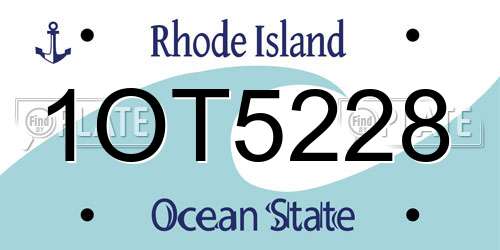 1OT5228 Rhode Island License Plate