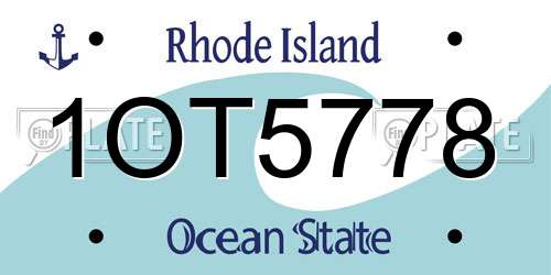 1OT5778 Rhode Island License Plate