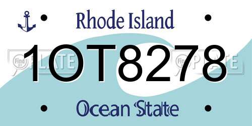 1OT8278 Rhode Island License Plate