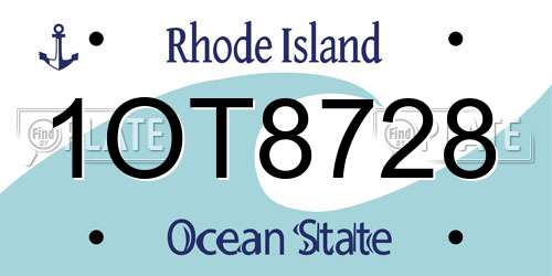 1OT8728 Rhode Island License Plate