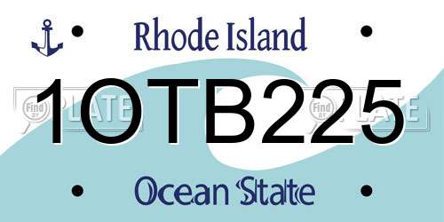 1OTB225 Rhode Island License Plate