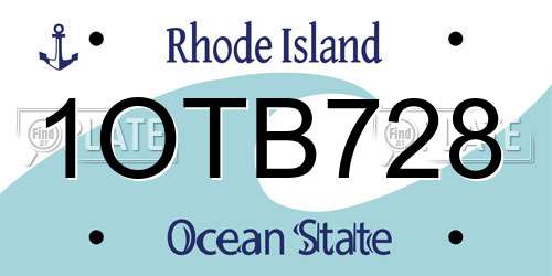 1OTB728 Rhode Island License Plate