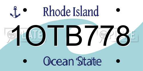 1OTB778 Rhode Island License Plate