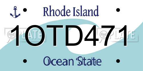1OTD471 Rhode Island License Plate