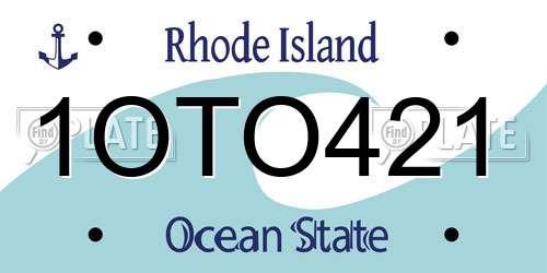 1OTO421 Rhode Island License Plate