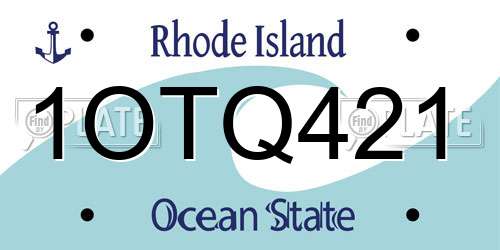 1OTQ421 Rhode Island License Plate