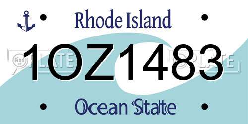 1OZ1483 Rhode Island License Plate
