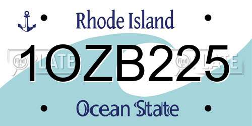 1OZB225 Rhode Island License Plate