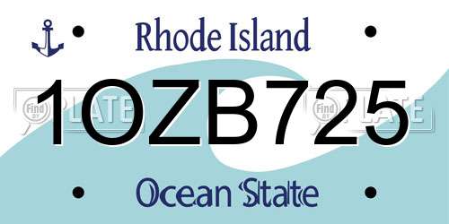 1OZB725 Rhode Island License Plate