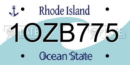 1OZB775 Rhode Island License Plate