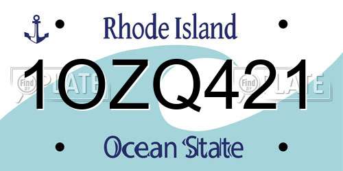 1OZQ421 Rhode Island License Plate