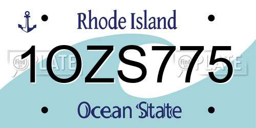 1OZS775 Rhode Island License Plate