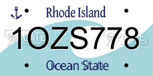 1OZS778 Rhode Island License Plate