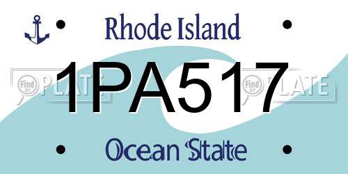 1PA517 Rhode Island License Plate