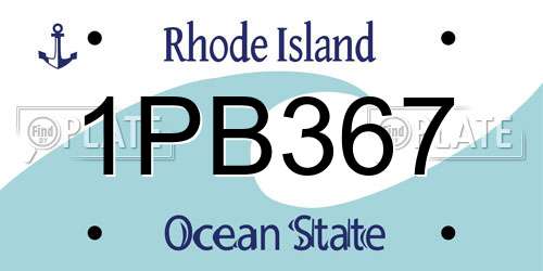 1PB367 Rhode Island License Plate