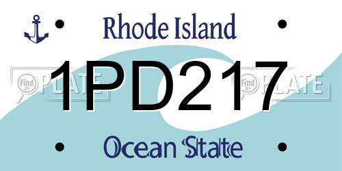 1PD217 Rhode Island License Plate