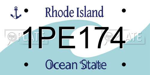1PE174 Rhode Island License Plate