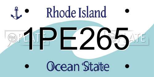 1PE265 Rhode Island License Plate