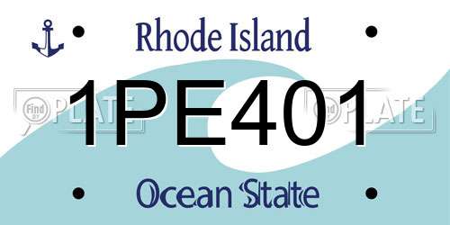 1PE401 Rhode Island License Plate