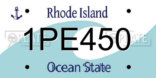 1PE450 Rhode Island License Plate